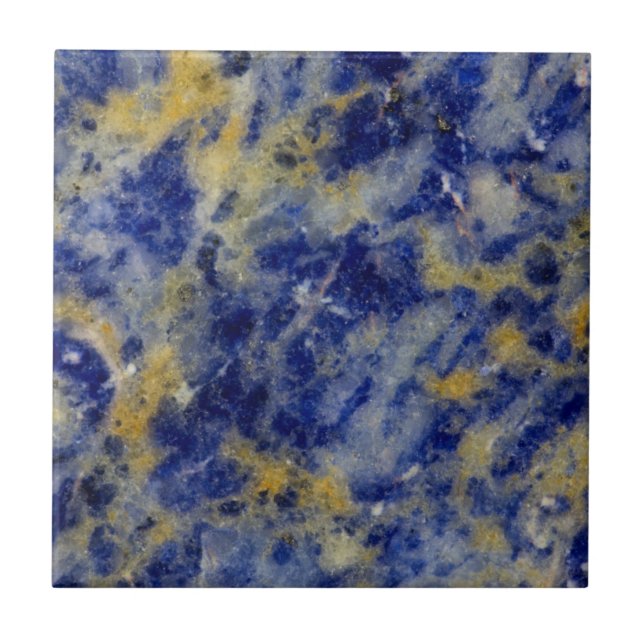 Carreau Gros plan sur une sodalite bleue (Devant)