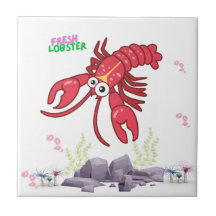 Gros yeux de homard rouge convivial et bande jaune