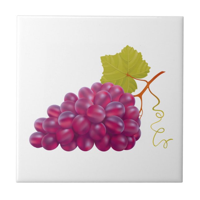 Carreau Groupe délicieux de raisins rouges (Devant)