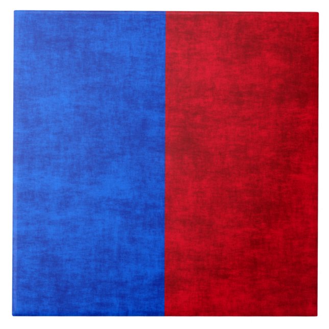 Carreau Grunge Rouge et Bleu Two Tone (Devant)
