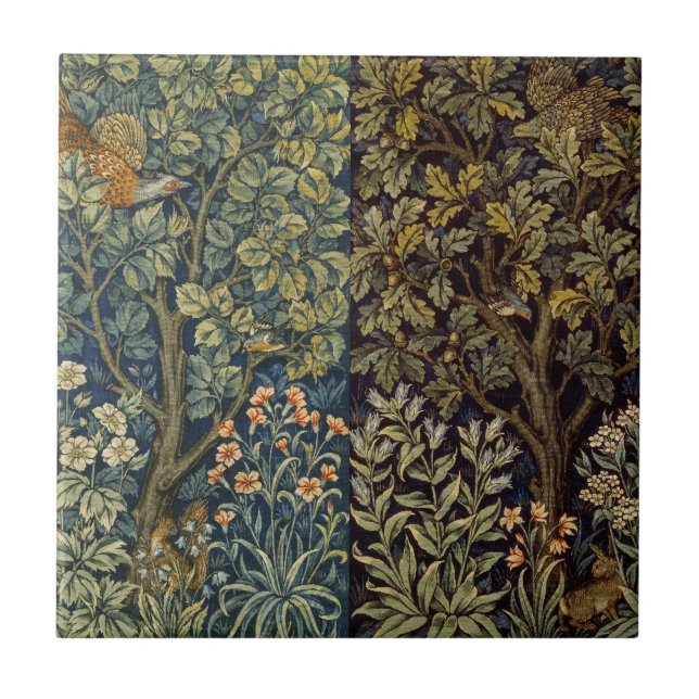 Carreau Guillaume Morris Faisan Oiseau Arbre Fleur (Devant)