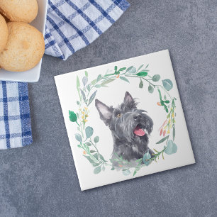 Carreau Guirlande écossaise de terrier Dog Watercolor
