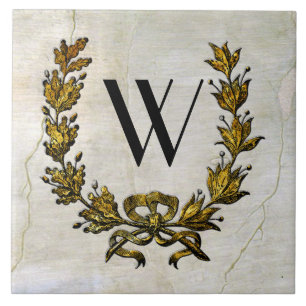 Carreau Guirlande française vintage et monogramme de styl