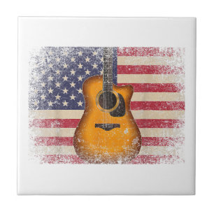 Carreau Guitar 4th of July Venin American Flag USA - Count