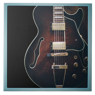 Carreau Guitare électrique sur fond noir