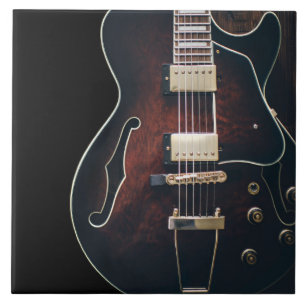 Carreau Guitare électrique sur fond noir