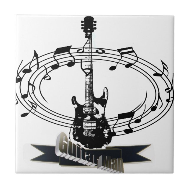 Carreau Guitare et notes de musique (Devant)