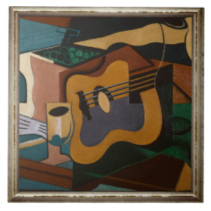 Carreau Guitare Et Vin Peinture Abstraite