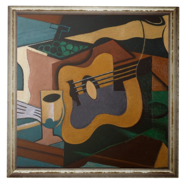 Carreau Guitare Et Vin Peinture Abstraite (Devant)