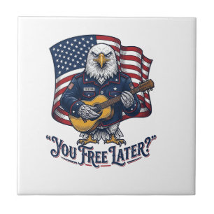 Carreau Guitare Vintage Eagle Patriotique