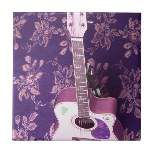 Carreau Guitare vintage : Le rêve de style africain (Devant)