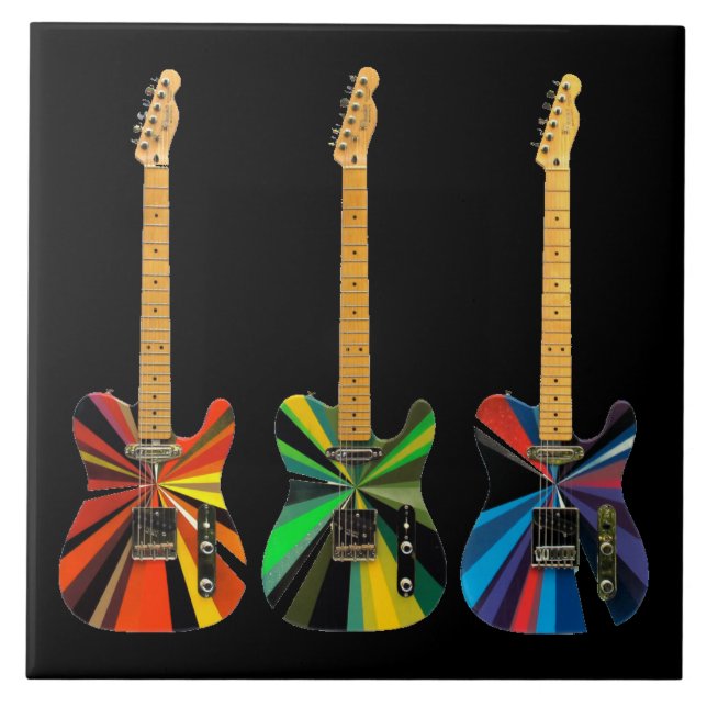 Carreau Guitares électriques Animées (Devant)