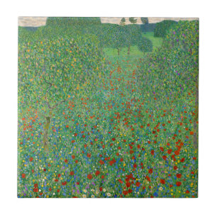 Carreau Gustav Klimt - Champ de coquelicots