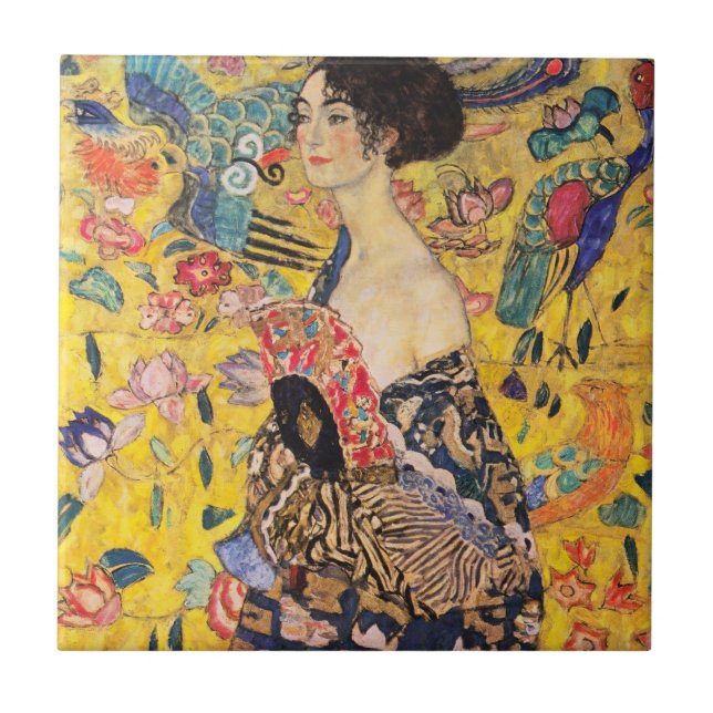 Carreau Gustav Klimt - Dame avec ventilateur (Devant)