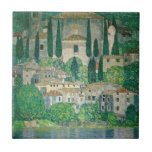 Carreau Gustav Klimt - Église à Cassone<br><div class="desc">Église à Cassone / Paysage avec Cyprès - Gustav Klimt,  Huile sur toile,  1913</div>