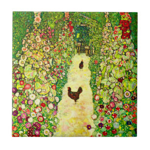Carreau Gustav Klimt Garden with Chickens