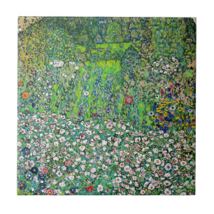 Carreau Gustav Klimt - Paysage horticole et sommet de coll
