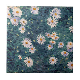 Carreau Gustave Caillebotte - Parterre de marguerites, dét