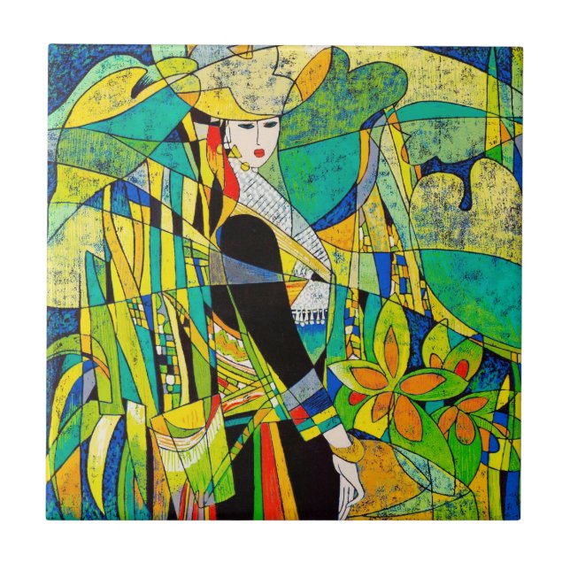 Carreau Habillez l'art abstrait de peinture de Hao (Devant)