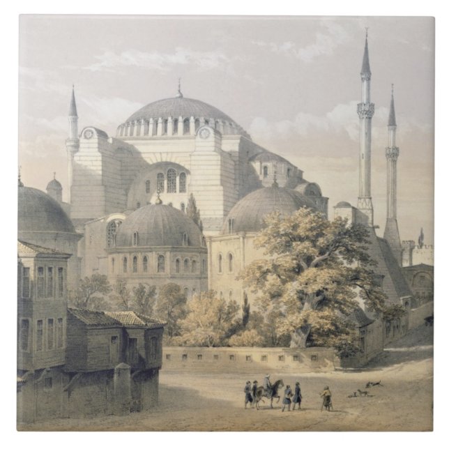 Carreau Haghia Sophia, plat 19 : vue extérieure du mosq (Devant)