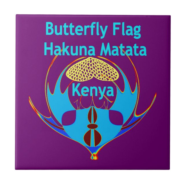 Carreau "Hakuna Matata Kenya" Papillon Art Imprimer/Graphi (Devant)