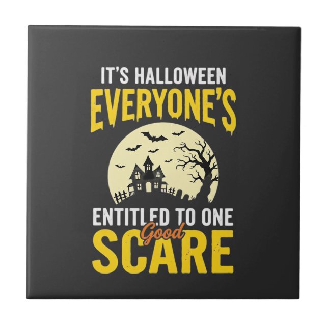 Carreau Halloween à tous intitulé un design de frayeur_1 (Devant)
