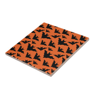 Carreau Halloween chauves-souris noires orange cool éffray