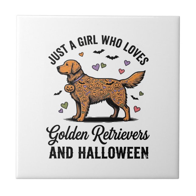 Carreau Halloween Chienne Fille Retriever D'or Maman de Ch (Devant)