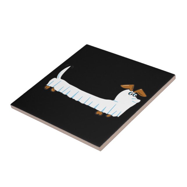 Carreau Halloween Dachshund (Côté)