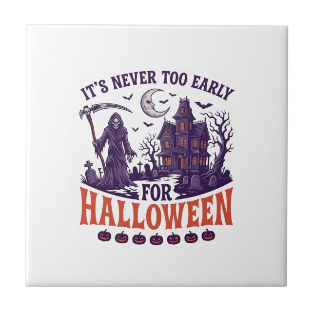 Carreau Halloween de la Faucheuse Maison Hantée Jamais Tro (Devant)