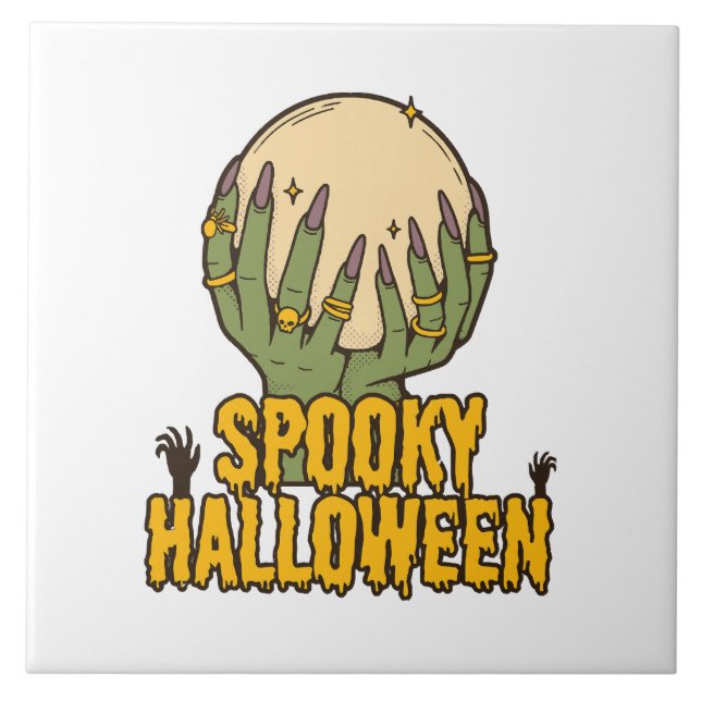 Carreau halloween effrayant (Devant)