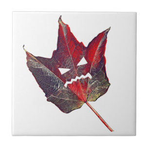 Carreau Halloween Feuilles de feuillage d'automne automne