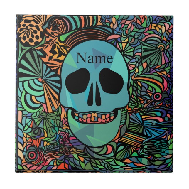 Carreau Halloween Hippie Skull Thunder_cove (Devant)