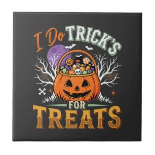 Carreau Halloween Je Fais des Tours pour des Friandises Ci