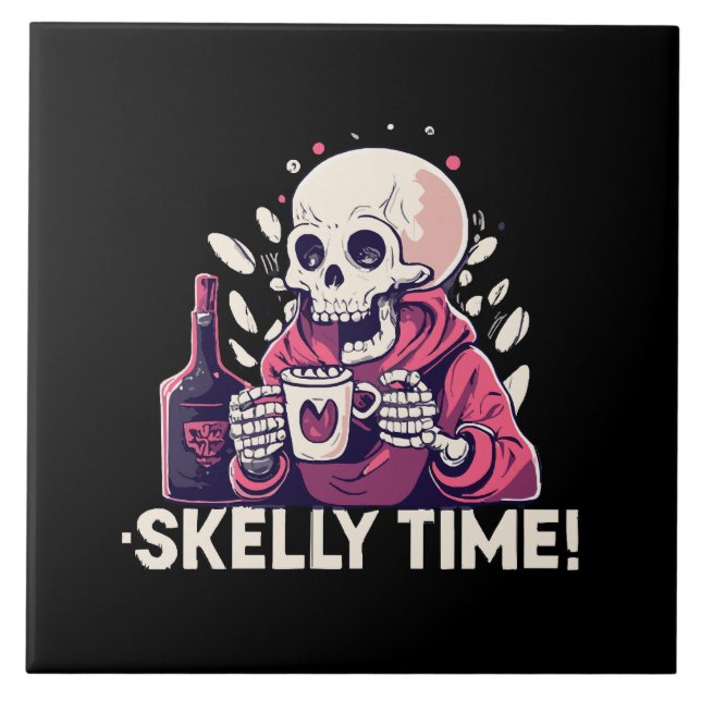 Carreau halloween mais c'est l'heure de skelly (Devant)
