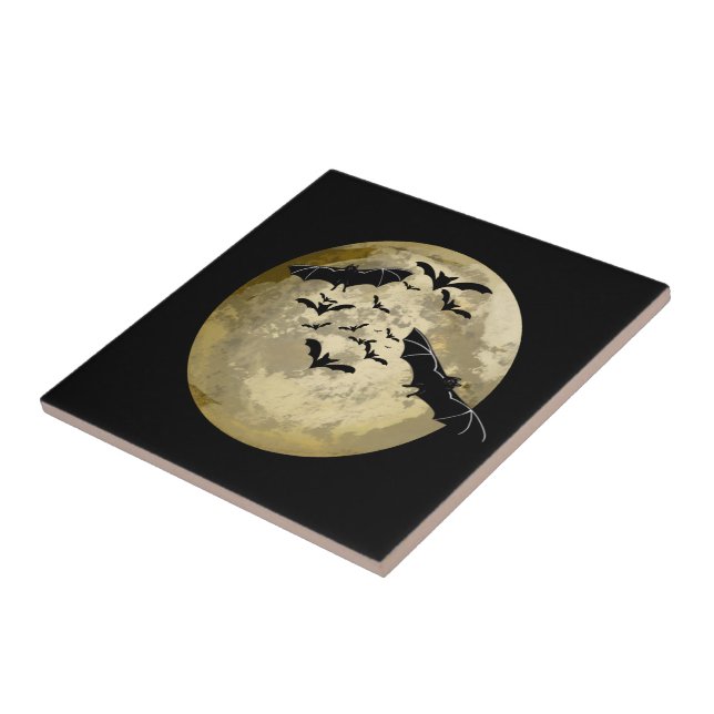 Carreau Halloween Pleine lune De Récolte Et Bateaux De Vol (Côté)