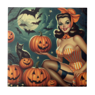 Carreau Halloween vintage vers le haut