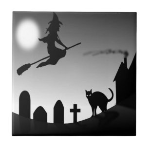 CARREAU HALLOWEEN WITCH SILHOUETTE