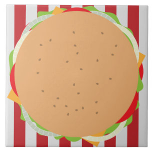 Carreau Hamburger cheeseburger mignon café rouge blanc ray