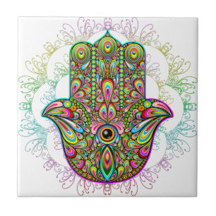 Carreau Hamsa Fatma Main Psychedelic Art