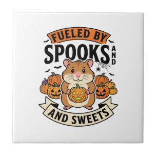 Carreau Hamster d'Halloween alimenté par les fantômes Drôl
