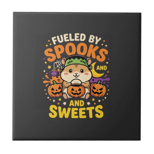 Carreau Hamster d'Halloween alimenté par les fantômes et l (Devant)