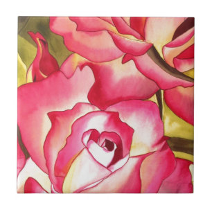 Carreau Hannah Gordon rose Rose Watercolor art