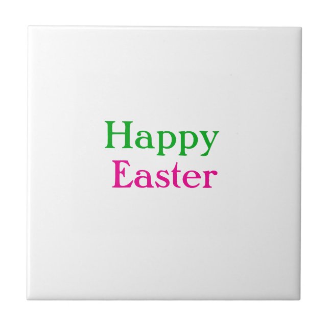 Carreau Happy easter boho vert rose enfants ajouter nom ti (Devant)