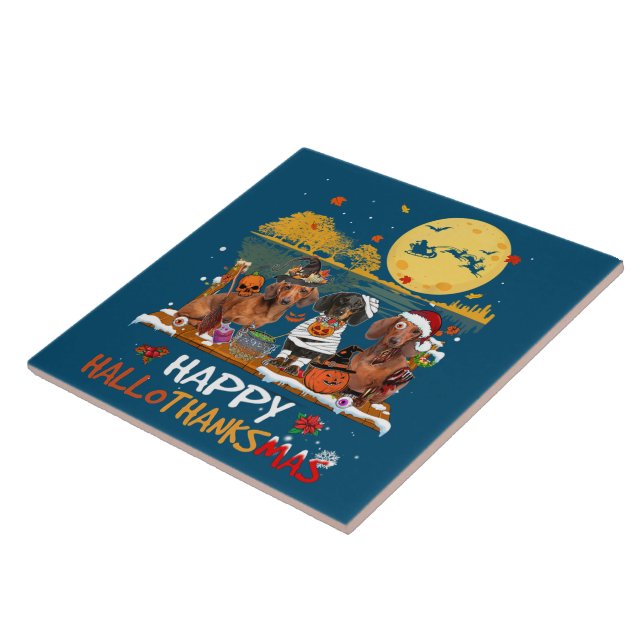 Carreau Happy Hallothanksmas Halloween Thanksgiv (Côté)