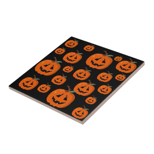 Carreau Happy Halloween Jack-o'-lantern Illustration Art (Côté)
