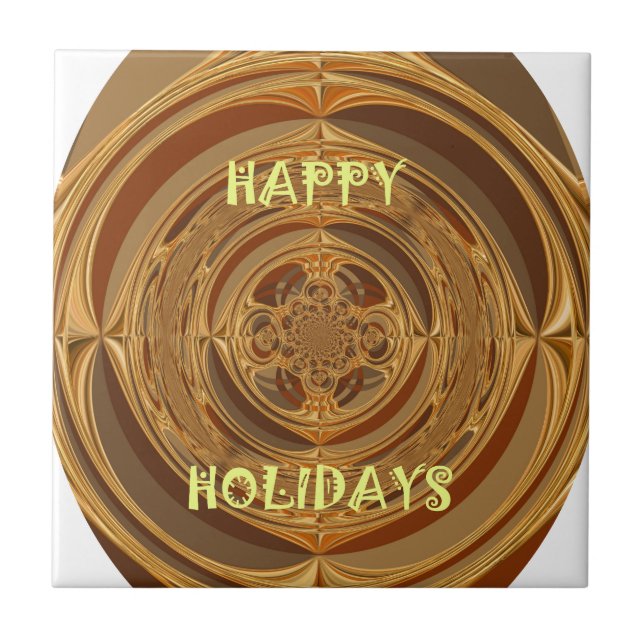 Carreau Happy Holidays Circle Art Print/Design (Devant)