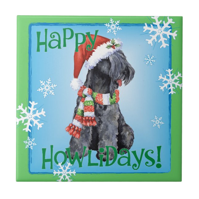 Carreau Happy Howliday Kerry Blue Terrier (Devant)