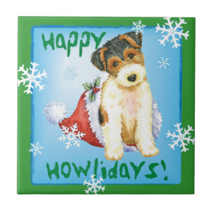 Carreau Happy Howliday Wire Fox Terrier