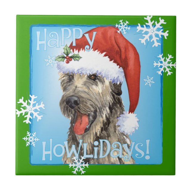 Carreau Happy Howlidays Irish Wolfhound (Devant)